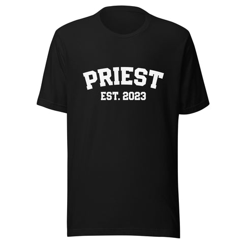 Priest Est 2023 T-Shirt, Ordination Gift, Catholic Priest Gift, Clergy Anniversary Gift, New Catholic Priest Birthday, Catholic Christmas