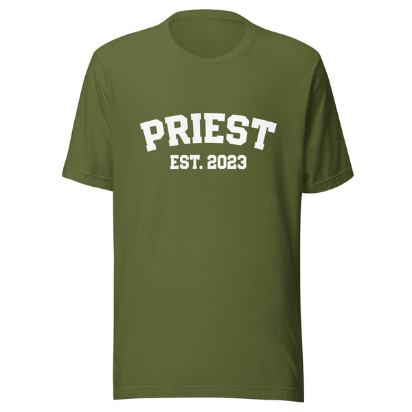 Priest Est 2023 T-Shirt, Ordination Gift, Catholic Priest Gift, Clergy Anniversary Gift, New Catholic Priest Birthday, Catholic Christmas