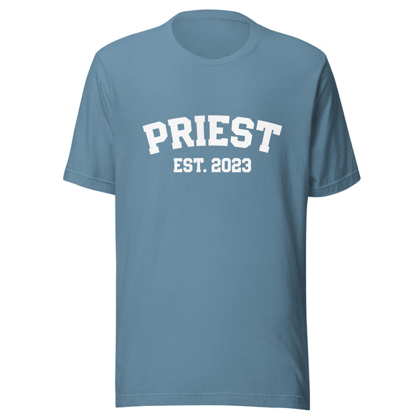 Priest Est 2023 T-Shirt, Ordination Gift, Catholic Priest Gift, Clergy Anniversary Gift, New Catholic Priest Birthday, Catholic Christmas