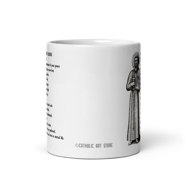 Saint Francis of Assisi Peace Prayer Mug, Franciscan Priest Gift, Instrument of Your Peace, Catholic Mug, Chaplain Gift, Catholic Teacher Gift