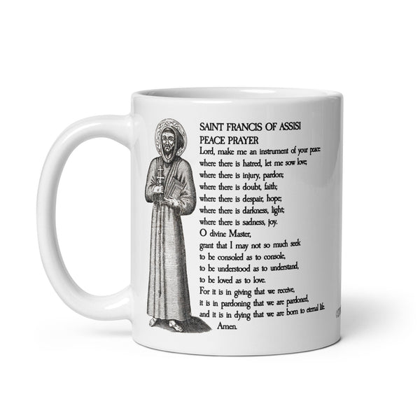 Saint Francis of Assisi Peace Prayer Mug, Franciscan Priest Gift, Instrument of Your Peace, Catholic Mug, Chaplain Gift, Catholic Teacher Gift