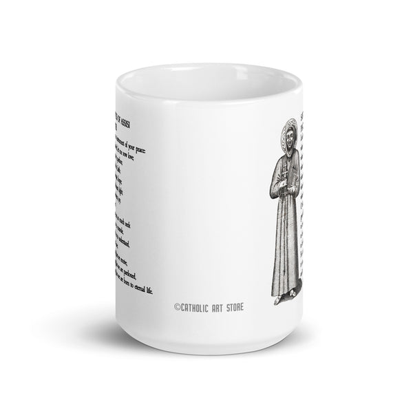 Saint Francis of Assisi Peace Prayer Mug, Franciscan Priest Gift, Instrument of Your Peace, Catholic Mug, Chaplain Gift, Catholic Teacher Gift
