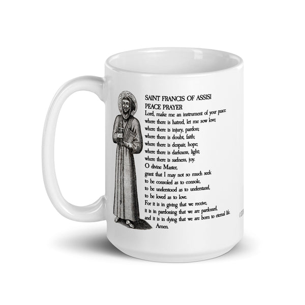 Saint Francis of Assisi Peace Prayer Mug, Franciscan Priest Gift, Instrument of Your Peace, Catholic Mug, Chaplain Gift, Catholic Teacher Gift