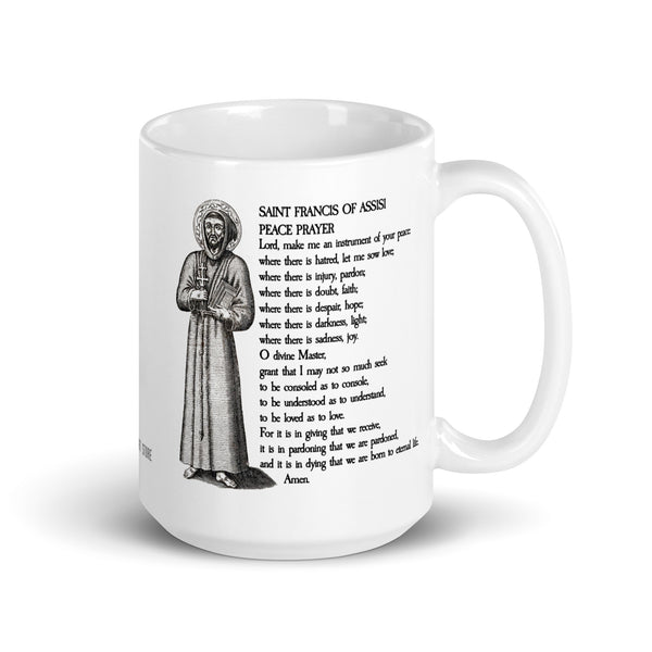 Saint Francis of Assisi Peace Prayer Mug, Franciscan Priest Gift, Instrument of Your Peace, Catholic Mug, Chaplain Gift, Catholic Teacher Gift