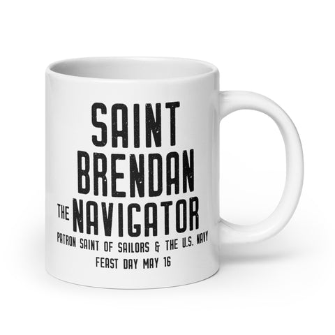 St Brendan the Navigator Mug, Patron Saint Sailors and the US Navy, Catholic Gift, Sailor Mug, Navy Mom Gift, Irish Saint Mug