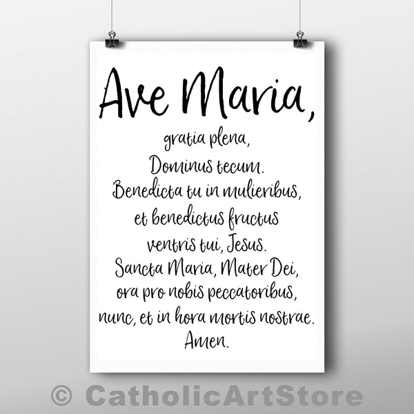 Pater Noster, Ave Maria, and Gloria Patri - Latin Prayers - Printable Prayer 3-Pack - Print-at-Home Catholic Prayer Decor - Rectory Convent