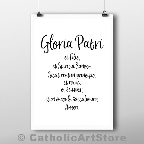 Pater Noster, Ave Maria, and Gloria Patri - Latin Prayers - Printable Prayer 3-Pack - Print-at-Home Catholic Prayer Decor - Rectory Convent