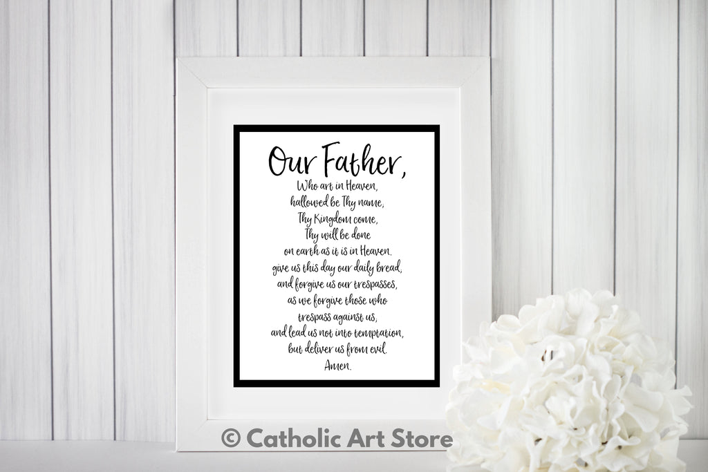 Our Father Prayer - The Lord's Prayer Digital Art - Catholic Wall Art - Religious Home Decor