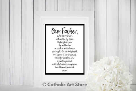 Our Father Prayer - The Lord's Prayer Digital Art - Catholic Wall Art - Religious Home Decor