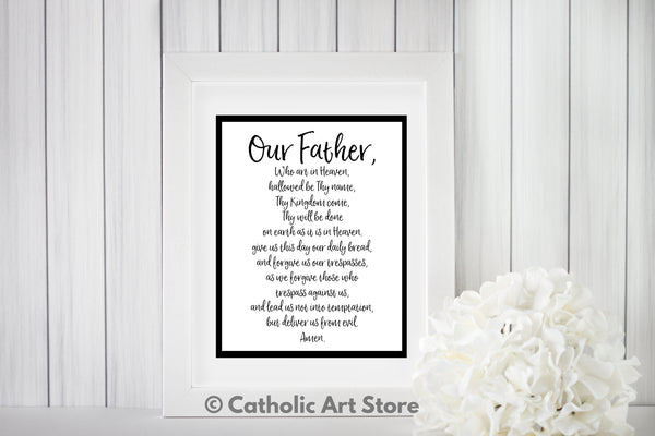 Our Father, Hail Mary, & Glory Be - Printable 3-Prayer Pack - Catholic Prayer Decor