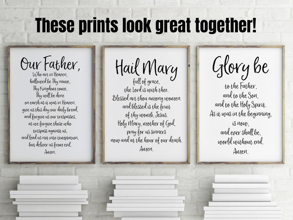 Glory Be Prayer - Catholic Wall Art - Religious Home Decor