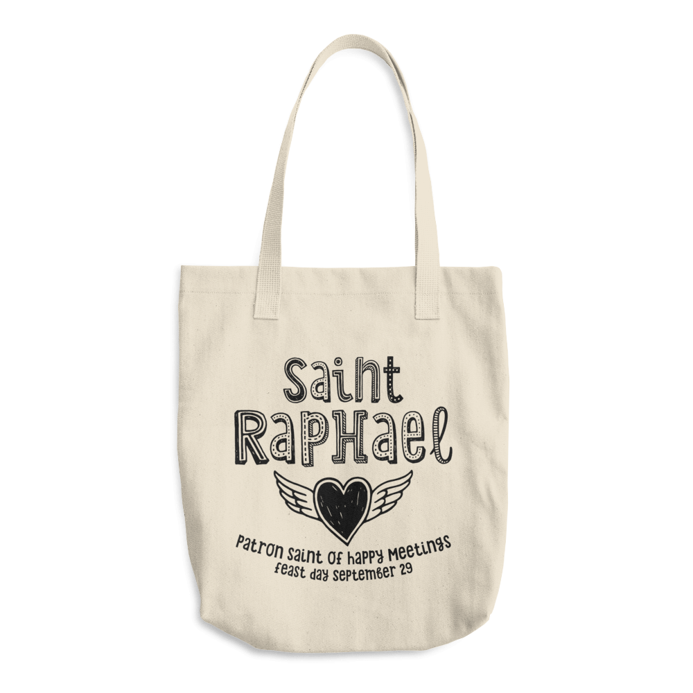 Saint Raphael Tote Bag - Patron Saint of Happy Meetings - Catholic Saint Gift