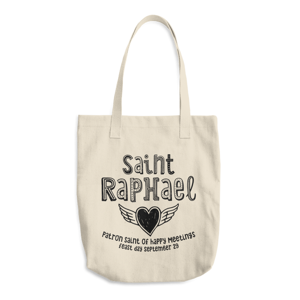Saint Raphael Tote Bag - Patron Saint of Happy Meetings - Catholic Saint Gift