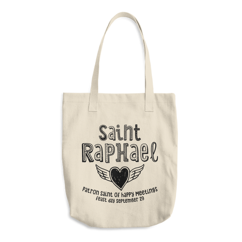 Saint Raphael Tote Bag - Patron Saint of Happy Meetings - Catholic Saint Gift