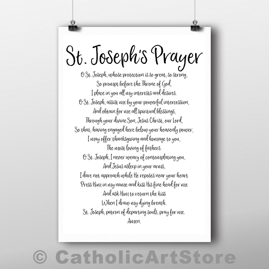 St. Joseph's Prayer | www.catholicartstore.com