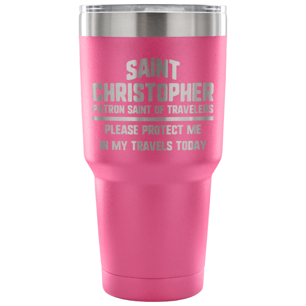 Saint Christopher Travel Tumbler - Patron Saint of Travelers - 30oz Travel Mug