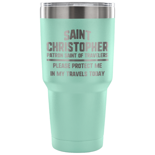 Saint Christopher Travel Tumbler - Patron Saint of Travelers - 30oz Travel Mug