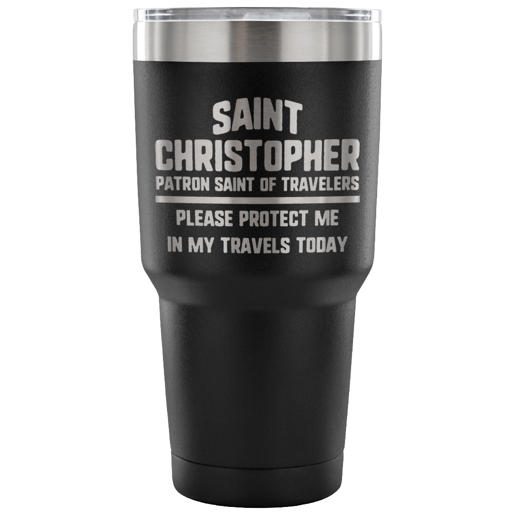 Saint Christopher Travel Tumbler - Patron Saint of Travelers - 30oz Travel Mug