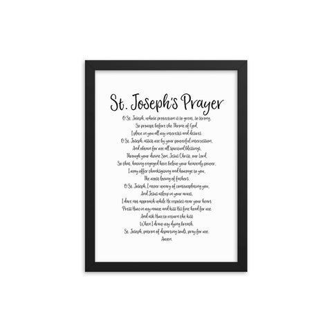 Year of St. Joseph - Catholic Prayer Framed Wall Art - Patron Saint Fathers - Christmas Home Decor - Priest Nun Deacon Convent Gift - Homeschool Home School Sunday Decoration