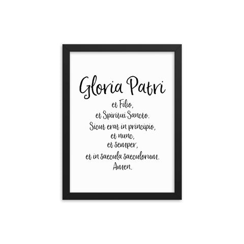 Gloria Patri Latin Framed Prayer - Catholic Glory Be Prayer - Catholic Wall Art - Religious Home Decor - Easter Altar Art