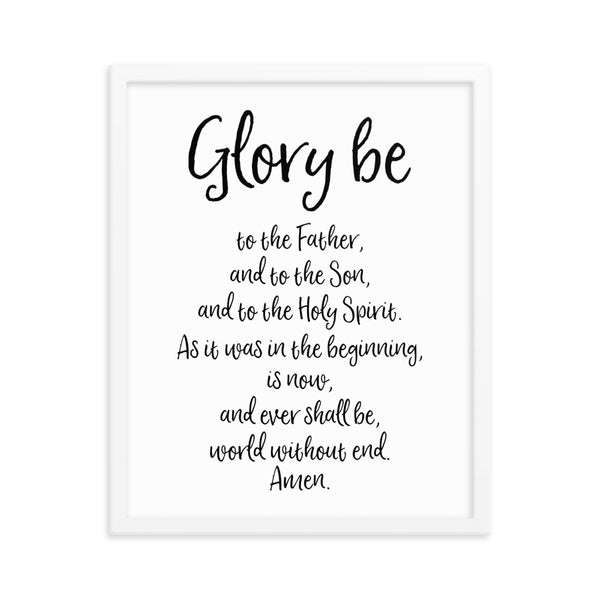Glory Be Prayer - Framed Catholic Art - Catholic Home Decor