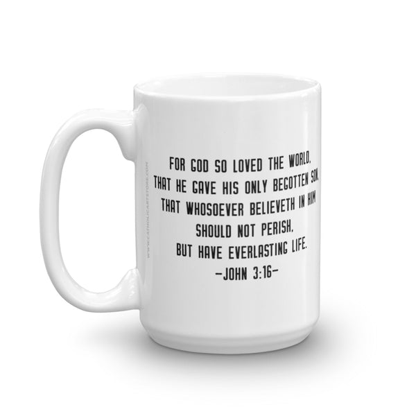John 3:16 Coffee Mug - Bible Verse Home Decor - Catholic Graduation Gift