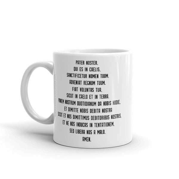 Pater Noster Latin Prayer Mug - Catholic Coffee Cup - Our Father Prayer - Priest, Nun, Deacon, & Clergy Gift Idea