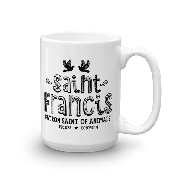 Saint Francis Mug - Patron Saint of Animals - Catholic Coffee Cup Gift