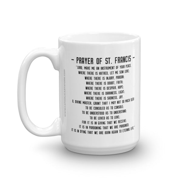 Saint Francis of Assisi Prayer Mug - Make Me an Instrument of Your Peace