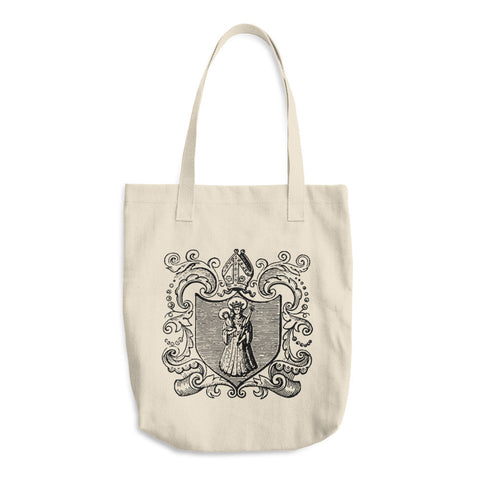 Blessed Virgin Mary and Baby Jesus Tote Bag - Our Lady of Mount Carmel - Vintage Catholic Image
