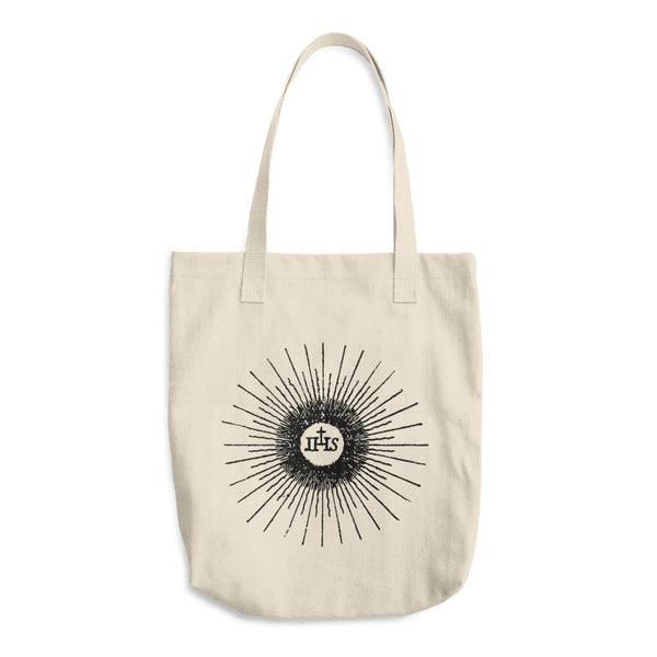 IHS Cotton Tote Bag - Jesus Christ Monogram - Vintage Catholic Image