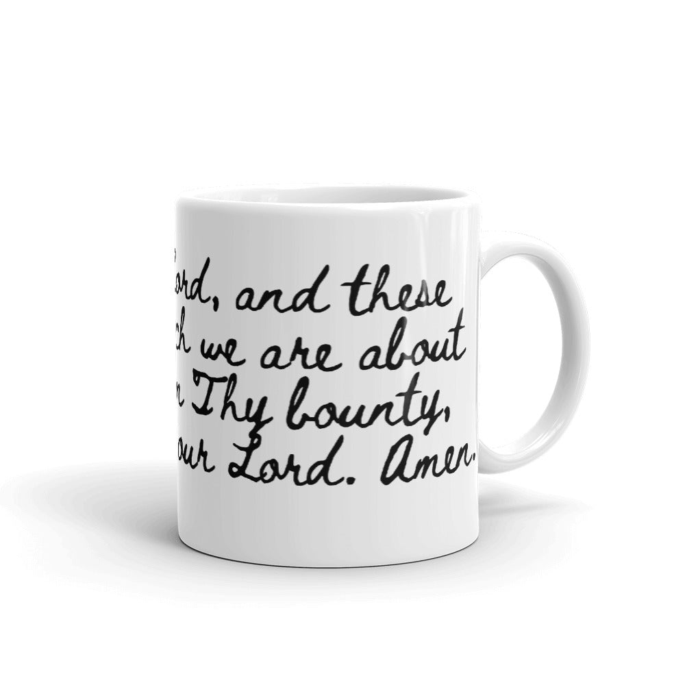 Bless Us O Lord Prayer Mug - Blessing before Meal - Kitchen Dining Room - Housewarming Gift for Nun RCIA Confirmation Baptism Chef Cook