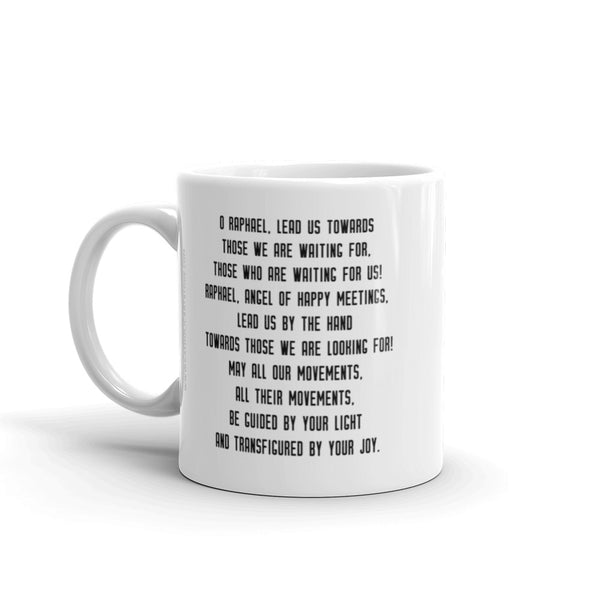Saint Raphael the Archangel Prayer Mug - Gift for Catholic Single Man or Woman - Prayer for Happy Meetings