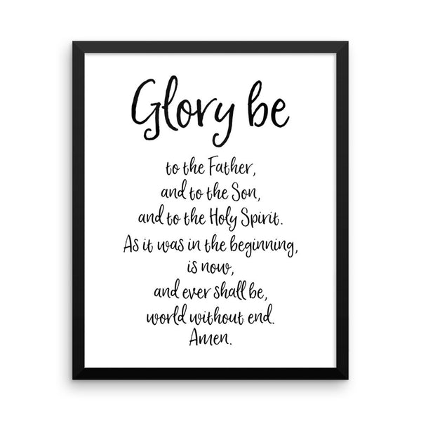 Glory Be Prayer - Framed Catholic Art - Catholic Home Decor