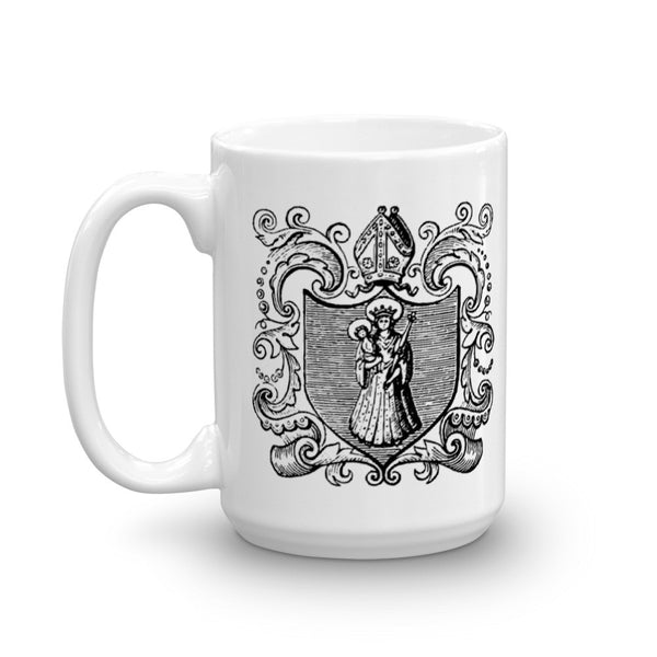 Blessed Virgin Mary and Baby Jesus Mug - Our Lady of Mount Carmel - Vintage Catholic Image