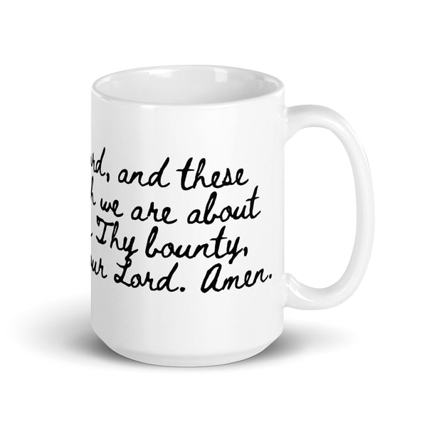 Bless Us O Lord Prayer Mug - Blessing before Meal - Kitchen Dining Room - Housewarming Gift for Nun RCIA Confirmation Baptism Chef Cook