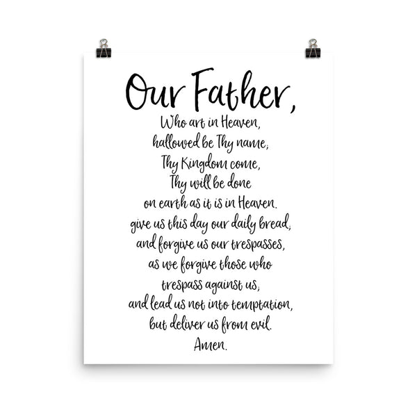 Our Father Prayer - The Lord's Prayer Catholic Art Poster - Catholic Home Decor