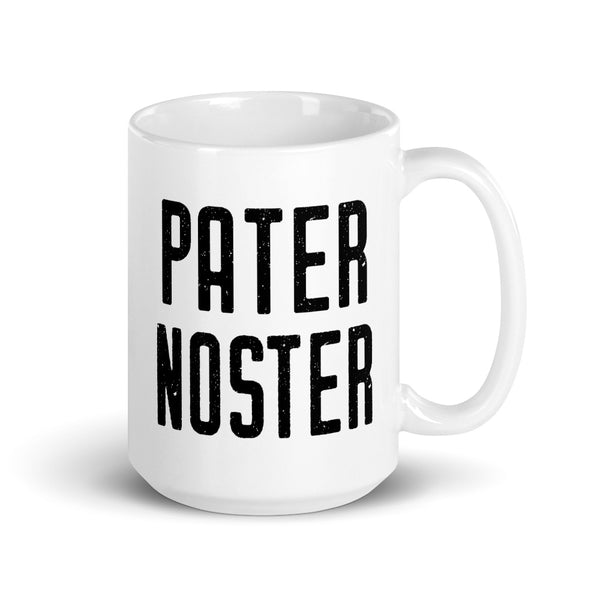 Pater Noster Latin Prayer Mug - Catholic Coffee Cup - Our Father Prayer - Priest, Nun, Deacon, & Clergy Gift Idea
