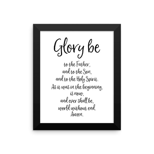 Glory Be Prayer - Framed Catholic Art - Catholic Home Decor