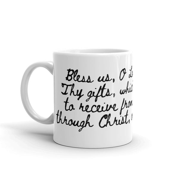 Bless Us O Lord Prayer Mug - Blessing before Meal - Kitchen Dining Room - Housewarming Gift for Nun RCIA Confirmation Baptism Chef Cook