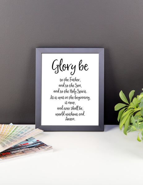 Glory Be Prayer - Framed Catholic Art - Catholic Home Decor