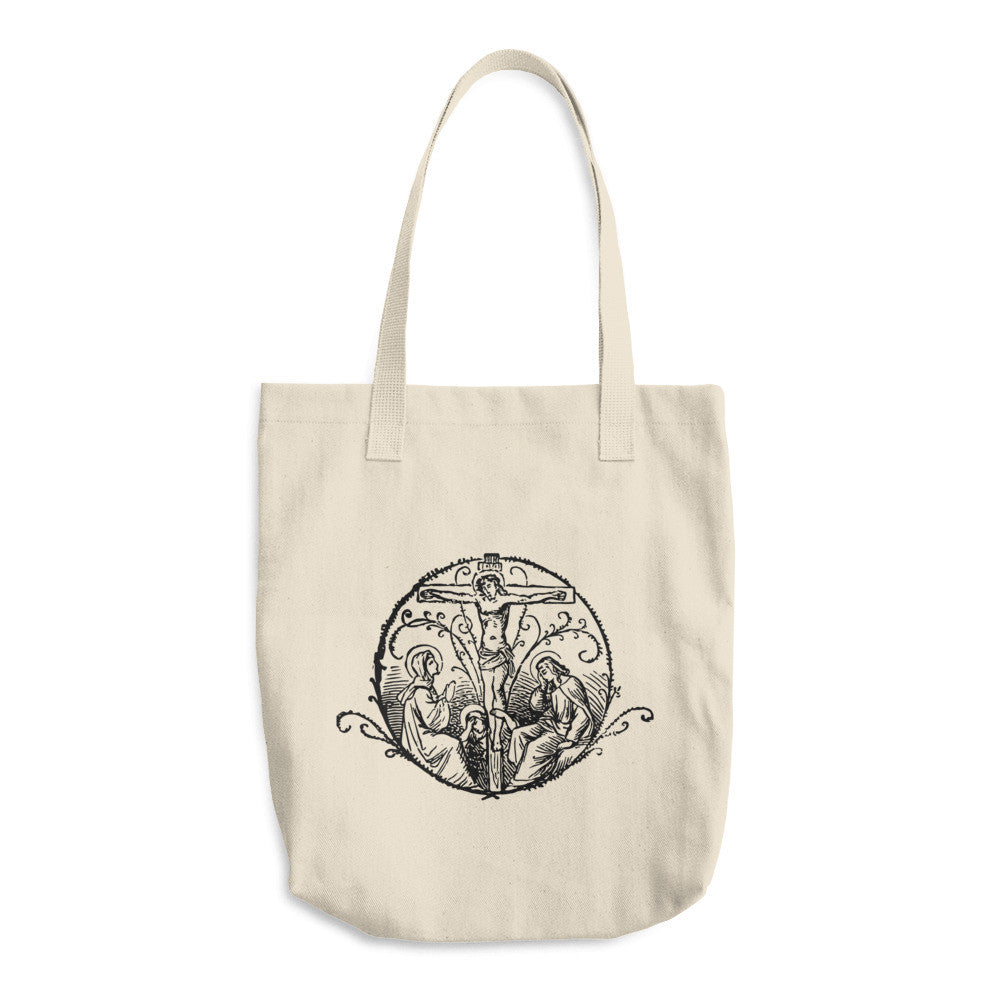 Jesus on the Cross Tote Bag - Vintage Catholic Crucifix Image