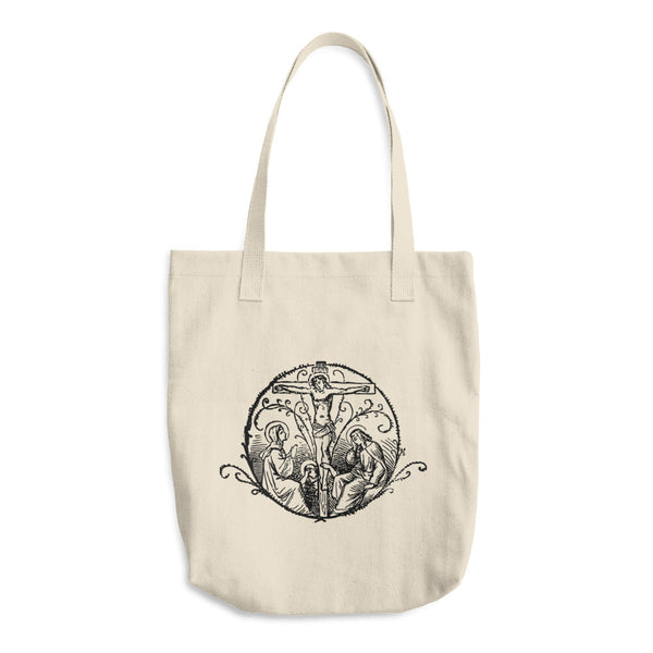 Jesus on the Cross Tote Bag - Vintage Catholic Crucifix Image