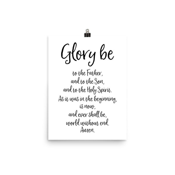 Glory Be - Catholic Prayer Poster - Catholic Home Decor