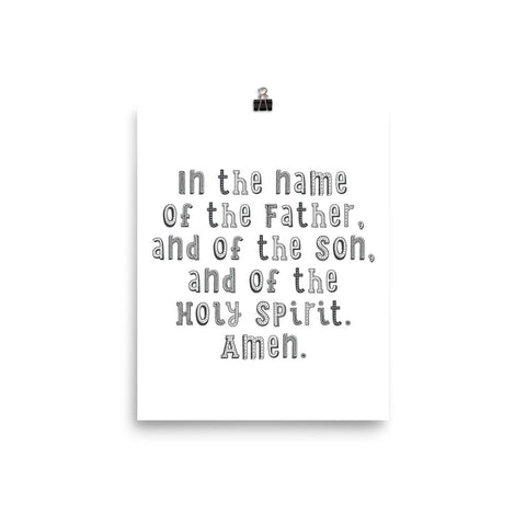 In the Name of the Father - Catholic Prayer Poster - Catholic Nursery