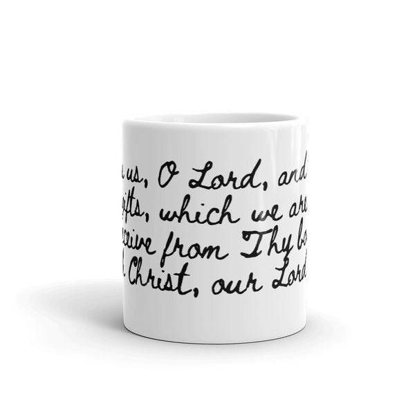 Bless Us O Lord Prayer Mug - Blessing before Meal - Kitchen Dining Room - Housewarming Gift for Nun RCIA Confirmation Baptism Chef Cook