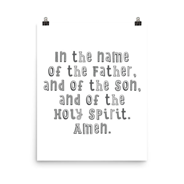 In the Name of the Father - Catholic Prayer Poster - Catholic Nursery