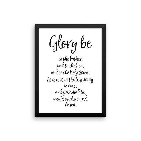 Glory Be Prayer - Framed Catholic Art - Catholic Home Decor
