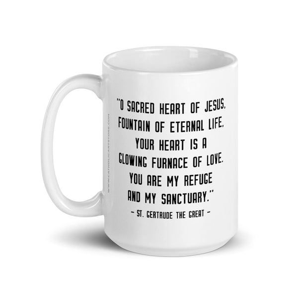 St. Gertrude the Great Prayer Mug - Benedictine Catholic Saint - Baptism RCIA Confirmation Graduation - Gift for Nun Novitiate Novice