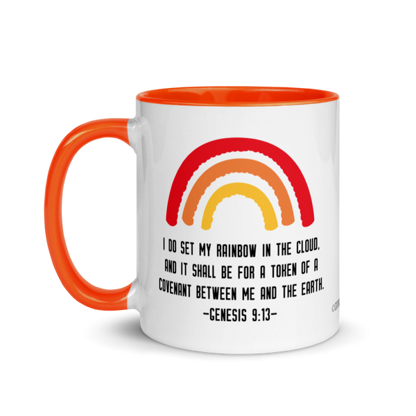 Genesis 9:13 Bible Verse Mug, Noah's Ark Cup, Rainbow Covenant Mug, Catholic Mug, Christian Sunday School Teacher Thank You, Priest Nun Gift